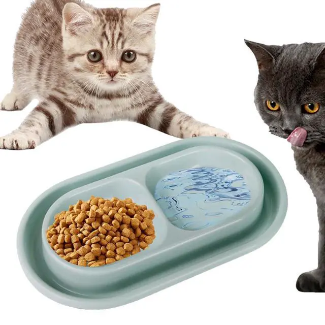 Alt view image 5 of 7 - Baoblaze Cat and Dog Food and Water Bowl Set, Double Pet Bowls for Small and Medium Size Dogs and Cats, Small Gray