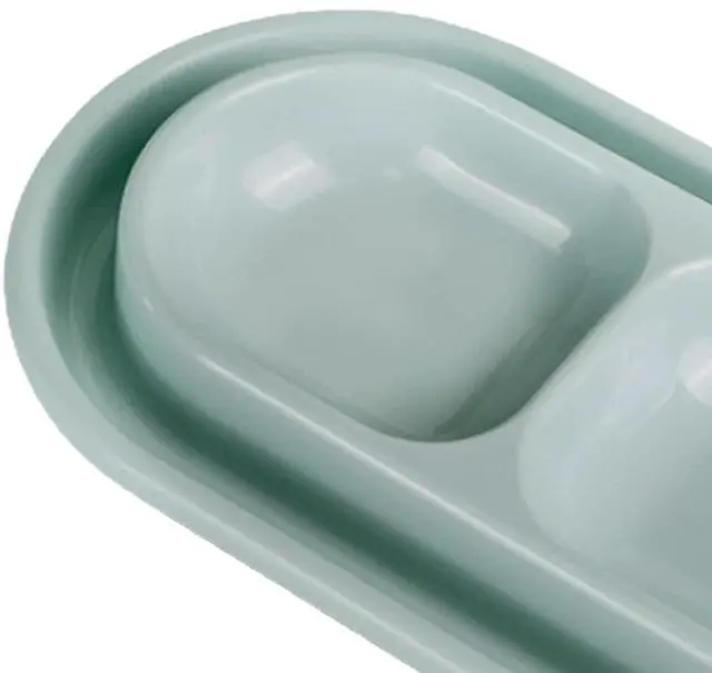 Alt view image 2 of 7 - Baoblaze Cat and Dog Food and Water Bowl Set, Double Pet Bowls for Small and Medium Size Dogs and Cats, Small Gray