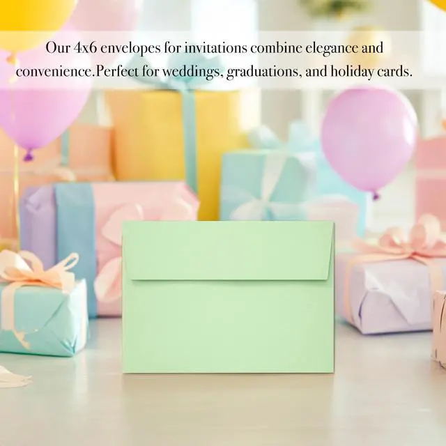 Alt view image 6 of 7 - Slapaflife 50 Pack 4x6 Colored Envelopes for Invitations, Postcards, Wedding, Greeting Cards, Photos