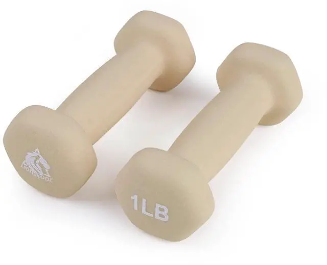 Main image of LIONSCOOL Set of 2 Neoprene Coated Hex Dumbbell Hand Weights, Anti-Slip Anti-Roll Pair for Strength Training