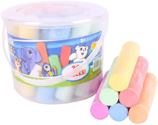 Main image of Sunny Days Entertainment Sidewalk Chalk Set 20-Piece Jumbo Washable Multicolor with Storage for Outdoor Play and Chalkboard Art Ages 3+
