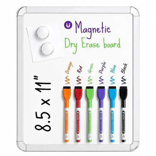 Main image of 5" x 11" Magnetic Dry Erase Board for Fridge with 6 Magnetic Markers