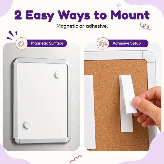 Alt view image 2 of 6 - 5" x 11" Magnetic Dry Erase Board for Fridge with 6 Magnetic Markers
