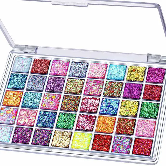 Main image of FANDAMEI 40 Colors Face Glitter Gel, No Glue Needed, Multi-Purpose Glitter Makeup for Hair Face Body Halloween Rave Carnival