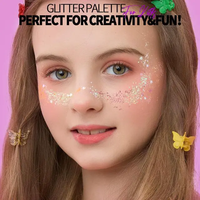 Alt view image 5 of 7 - FANDAMEI 40 Colors Face Glitter Gel, No Glue Needed, Multi-Purpose Glitter Makeup for Hair Face Body Halloween Rave Carnival