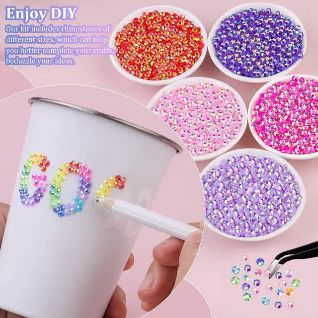 Alt view image 2 of 6 - 18000Pcs Mixed-Color 4mm Resin Jelly Flatback Rhinestones for Diamond Art, with 3Pcs 10ml B7000 Jewelry Glue for DIY Crafting on Books, Shoes, Nail Art