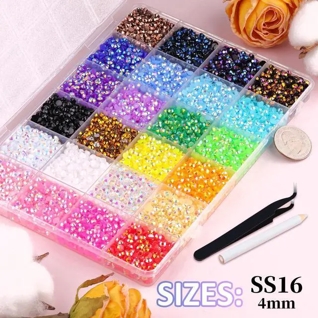 Alt view image 6 of 6 - 18000Pcs Mixed-Color 4mm Resin Jelly Flatback Rhinestones for Diamond Art, with 3Pcs 10ml B7000 Jewelry Glue for DIY Crafting on Books, Shoes, Nail Art