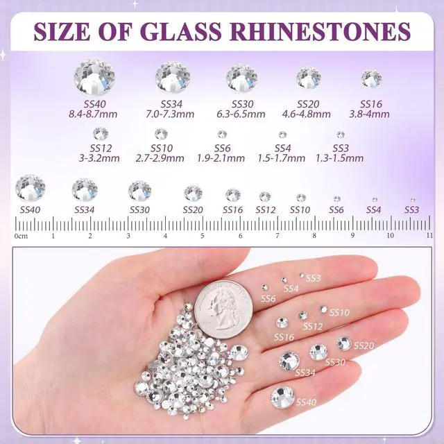 Alt view image 6 of 6 - 2000PCS SS20/5mm Crystal Glass Rhinestones for Bedazzling (Clear)