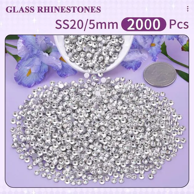 Alt view image 4 of 6 - 2000PCS SS20/5mm Crystal Glass Rhinestones for Bedazzling (Clear)