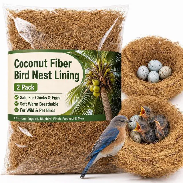 Main image of Sukh 2PCS Coconut Fiber Bird Nest Bedding for Hummingbird Finch
