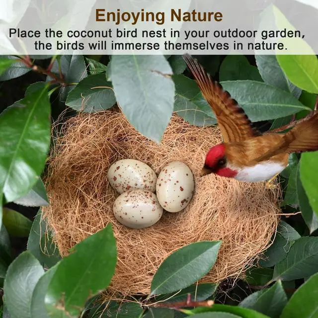 Alt view image 4 of 6 - Sukh 2PCS Coconut Fiber Bird Nest Bedding for Hummingbird Finch