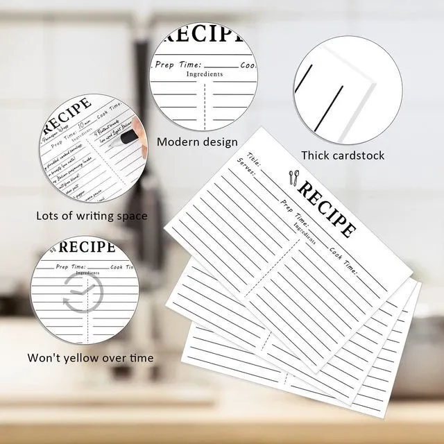 Alt view image 5 of 7 - 100 Count 3x5 White Double Sided Blank Recipe Cards for Bridal Shower and Wedding