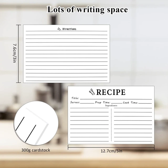 Alt view image 2 of 7 - 100 Count 3x5 White Double Sided Blank Recipe Cards for Bridal Shower and Wedding