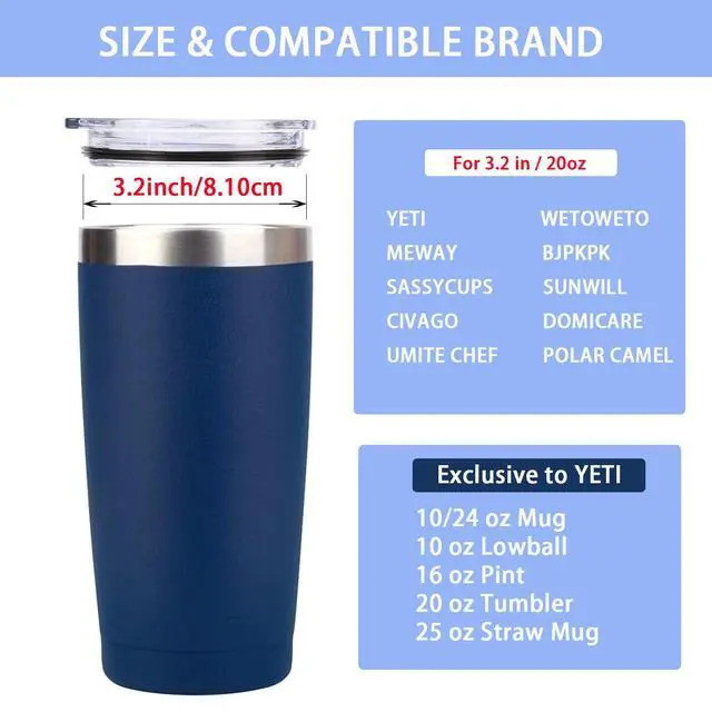 Alt view image 3 of 7 - Yeti Tumbler Lid Replacement 2 Pack 20oz