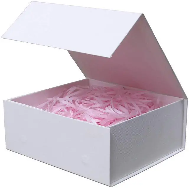 Main image of Rsgift White Gift Box With Lids, 9.7x7.2x3.3Inch, Magnetic Closure Boxes for Wedding, Birthday, Graduation