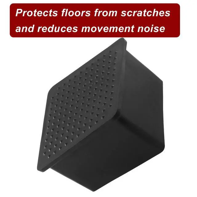 Alt view image 4 of 5 - BokWin Chair Leg Caps 2x2 Inch Square 4-Pack Black