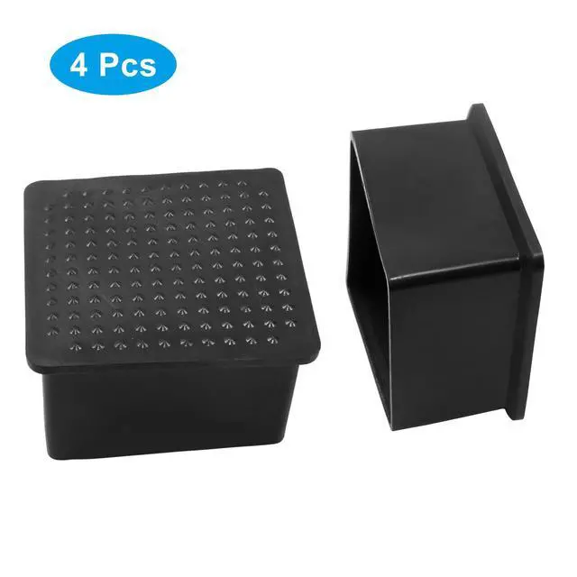 Alt view image 3 of 5 - BokWin Chair Leg Caps 2x2 Inch Square 4-Pack Black