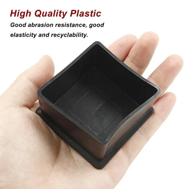 Alt view image 5 of 5 - BokWin Chair Leg Caps 2x2 Inch Square 4-Pack Black
