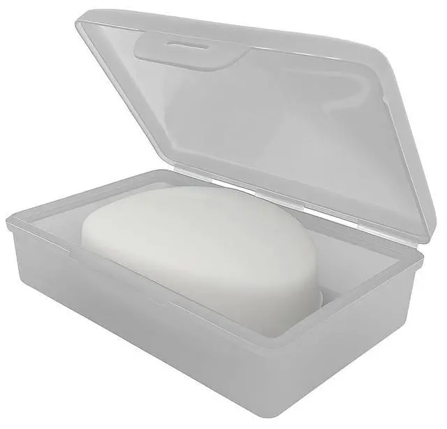 Alt view image 3 of 6 - American Comb Travel Soap Box with Lid, Clear White