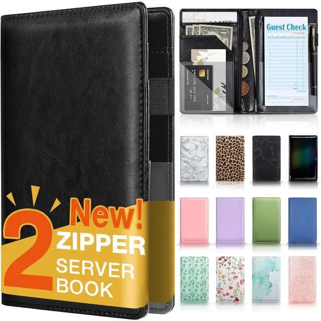 Main image of Forvencer Server Book with 2 Zipper Pockets