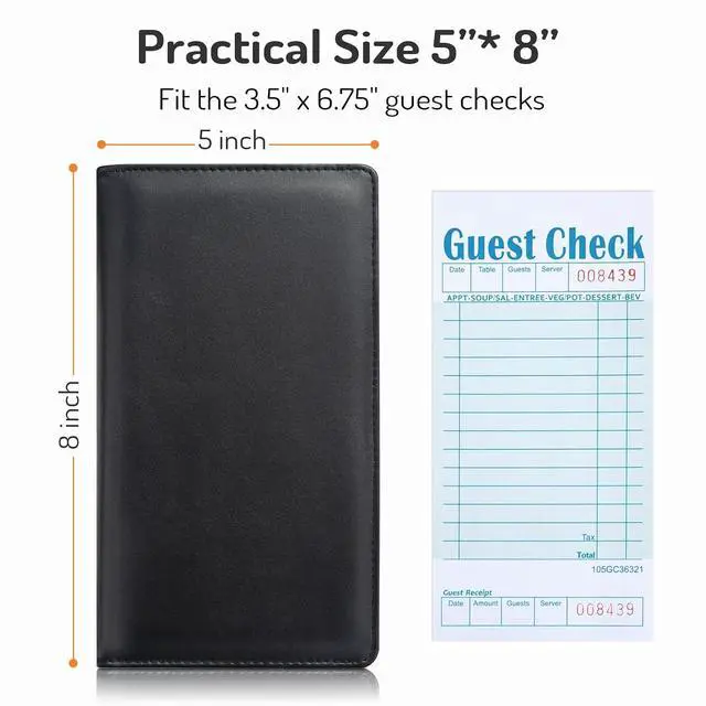 Alt view image 3 of 6 - Forvencer Server Book with 2 Zipper Pockets