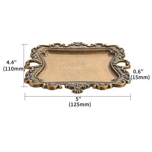 Alt view image 2 of 2 - Khtumeware 1 Pack Vintage Gold Antique Brass Jewelry Dish for Rings and Small Trinkets