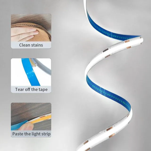 Alt view image 6 of 7 - ZSLAIFU 5V USB White 3.28FT Dimmable COB LED Strip Light, High Brightness Short LED Strip for Display Cabinet, Living Room, TV Lights