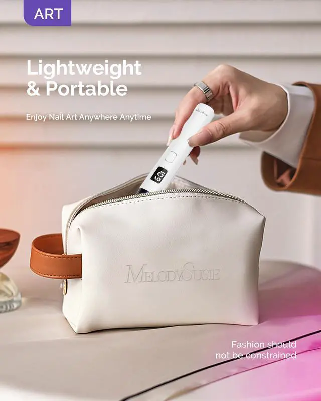 Alt view image 3 of 6 - MelodySusie P-ART01R Handheld Flash Cure Nail Lamp with Eye-Protection Cover