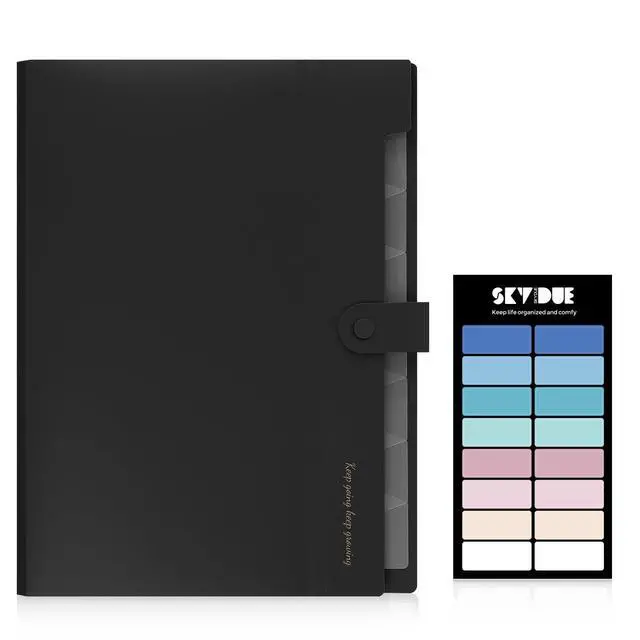 Alt view image 7 of 7 - SKYDUE Accordion File Organizer, 8-Pocket Expanding File Folder, Letter/A4 Size, Portable Document Organizer for School Office Hospital, Black