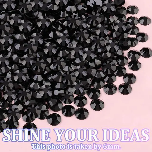 Alt view image 6 of 7 - 32000 Pcs Black Flatback Resin Rhinestone Gems Crystal Bedazzler Kit with 3 Pcs 10ml B7000 Jewelry Glue and Tweezers for Makeup Crafting Nail Art