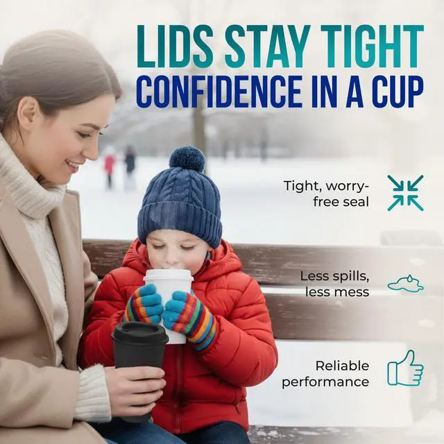 Alt view image 4 of 6 - Rolling Sands USA Made 16 oz Reusable Coffee Cups with Lids, 2 Pack, Black, for Hot or Cold Drinks, Dishwasher and Microwave Safe