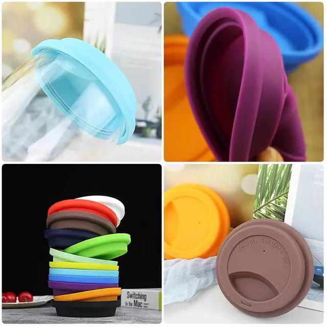 Alt view image 5 of 6 - Reusable Silicone Lids for Mugs and Cups, 2-Pack, White