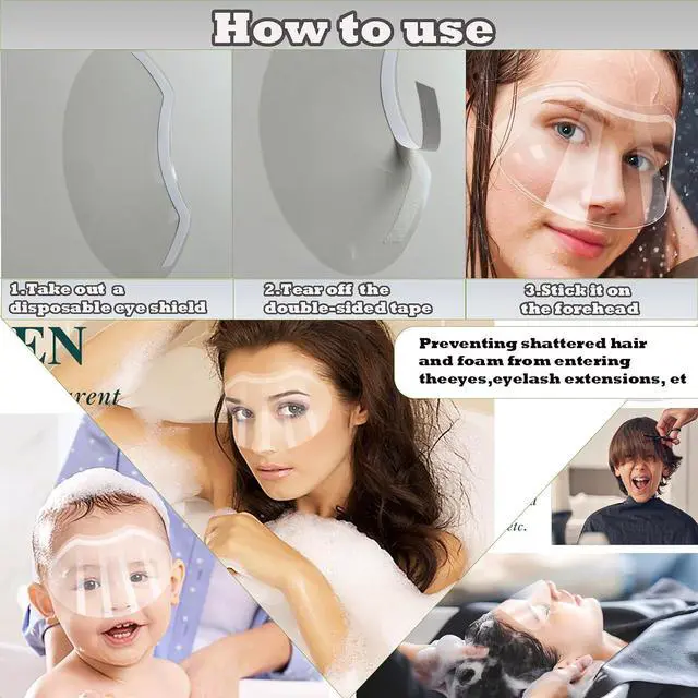 Alt view image 2 of 7 - 30 Pcs Disposable Clear Plastic Eye Shield for Shower, Haircut, Hairspray, After Surgery, Lash Aftercare, Adults, Salon Supplies, Eyelash Extensions