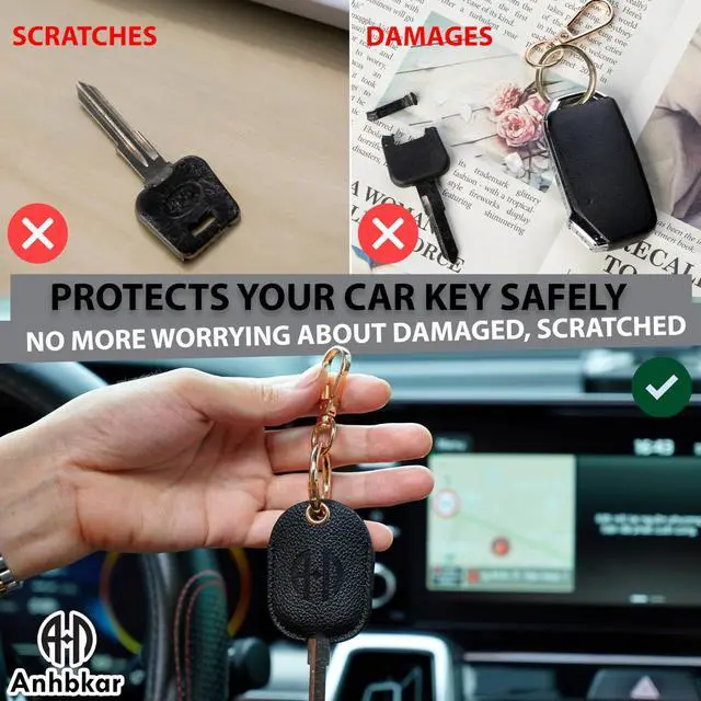 Alt view image 2 of 6 - Leather Key Cover for Car Key Loop Replacement