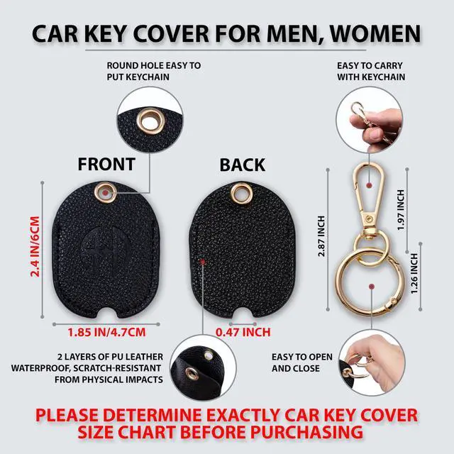 Alt view image 5 of 6 - Leather Key Cover for Car Key Loop Replacement