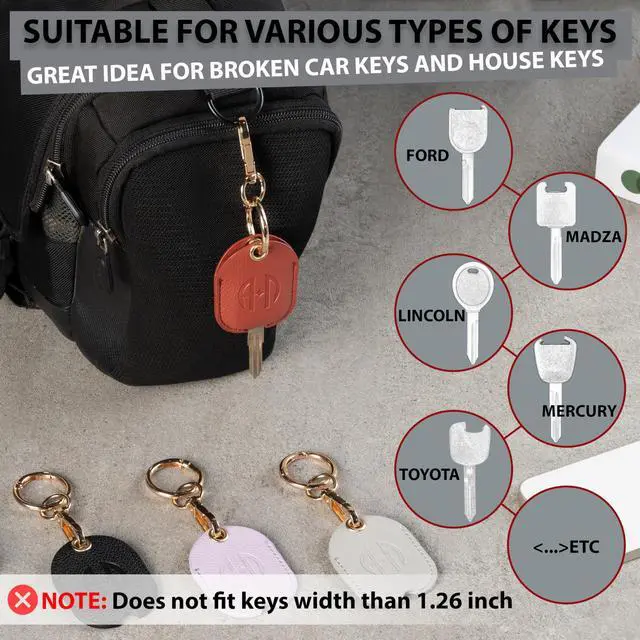 Alt view image 3 of 6 - Leather Key Cover for Car Key Loop Replacement