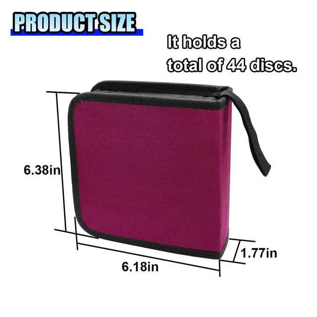 Alt view image 2 of 6 - 40 Capacity CD/DVD Disc Storage Binder Wallet for Car, Purple