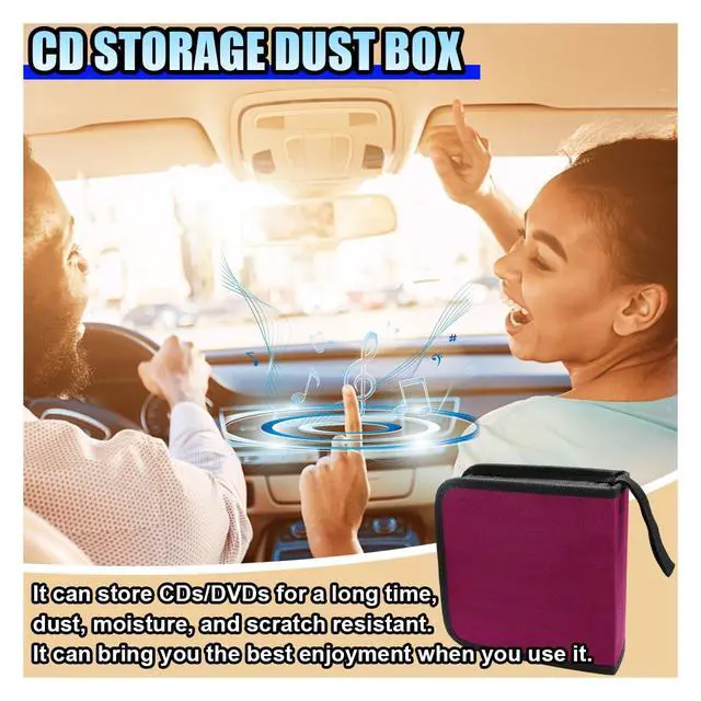 Alt view image 6 of 6 - 40 Capacity CD/DVD Disc Storage Binder Wallet for Car, Purple