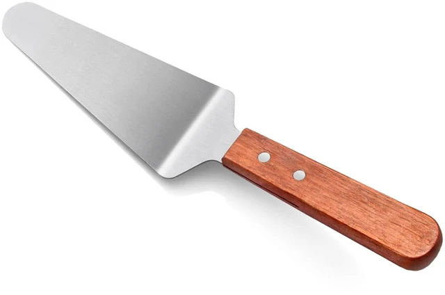 Alt view image 5 of 7 - New Star Foodservice 10-Inch Stainless Steel Pie Server with Wood Handle - Restaurant Grade Cake, Pie, Pizza Slice and Dessert Serving Spatula
