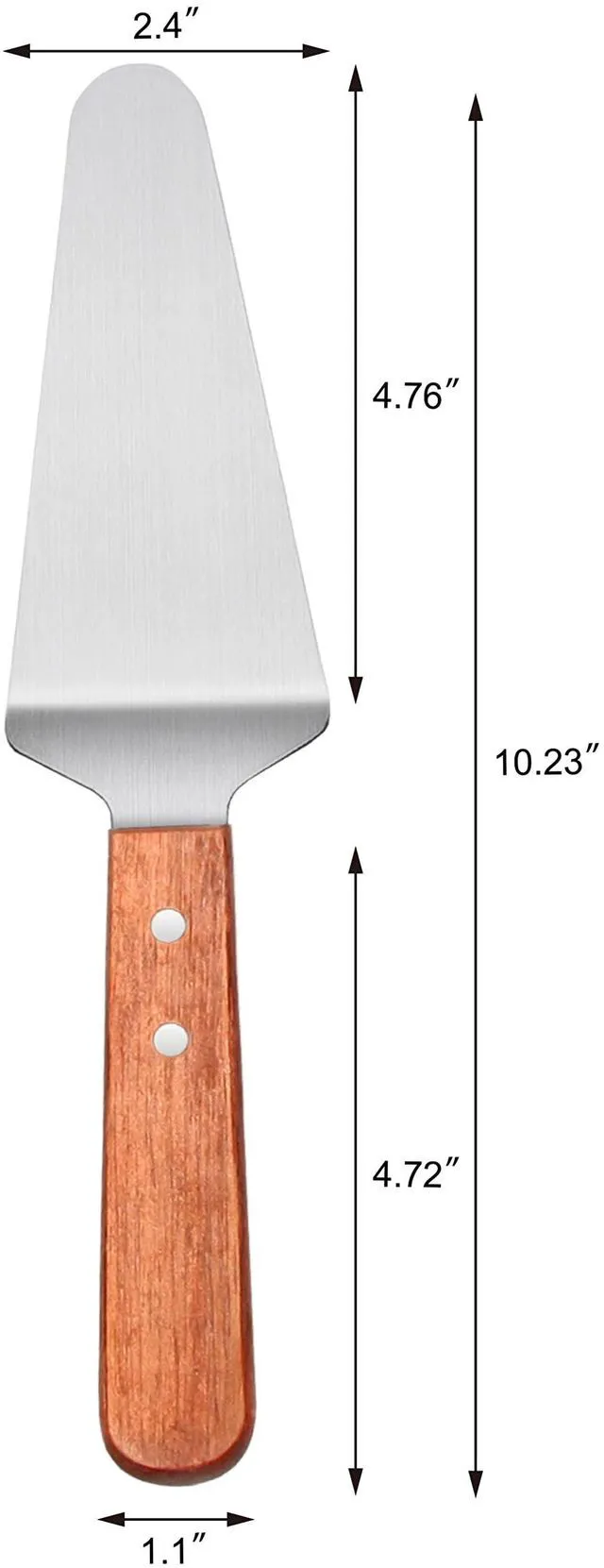 Alt view image 7 of 7 - New Star Foodservice 10-Inch Stainless Steel Pie Server with Wood Handle - Restaurant Grade Cake, Pie, Pizza Slice and Dessert Serving Spatula