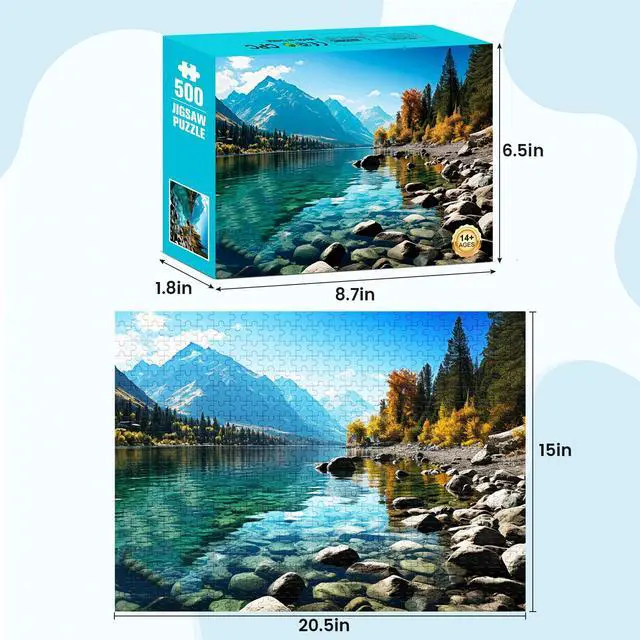 Alt view image 6 of 6 - VOLUVOLU 500 Piece Glacier Park Jigsaw Puzzle for Adults