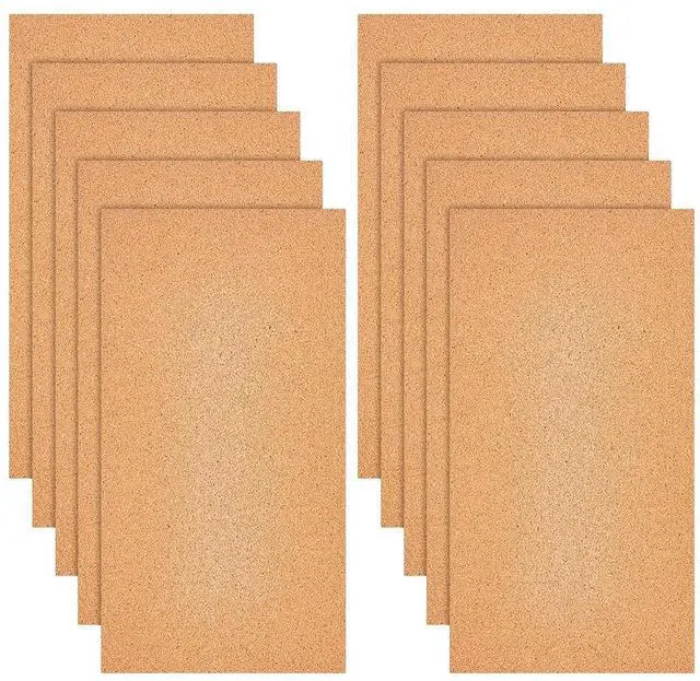 Main image of OLYCRAFT 10 Sheets 1mm Thick Cork 12x6.1 Inch Brown Rectangle Wooden Tiles for Coaster Placemat Kitchen Dining DIY Crafts Supplies