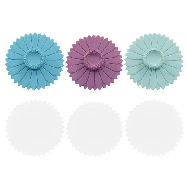 Alt view image 2 of 5 - Hitefu Sunflower Silicone Cup Covers, Set of 3, Multicolored