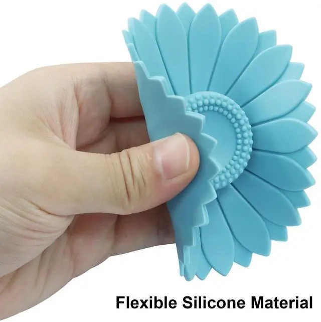 Alt view image 5 of 5 - Hitefu Sunflower Silicone Cup Covers, Set of 3, Multicolored