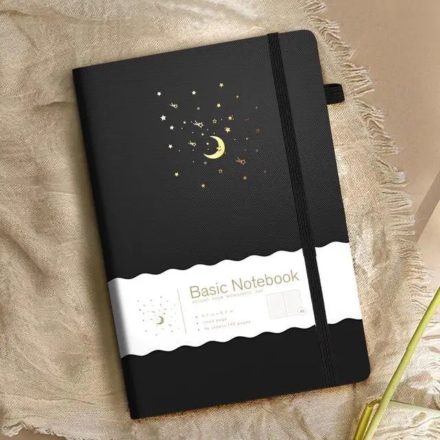 Alt view image 3 of 6 - CAGIE A5 Lined Dream Journal Notebook Diary for Women Men, Black