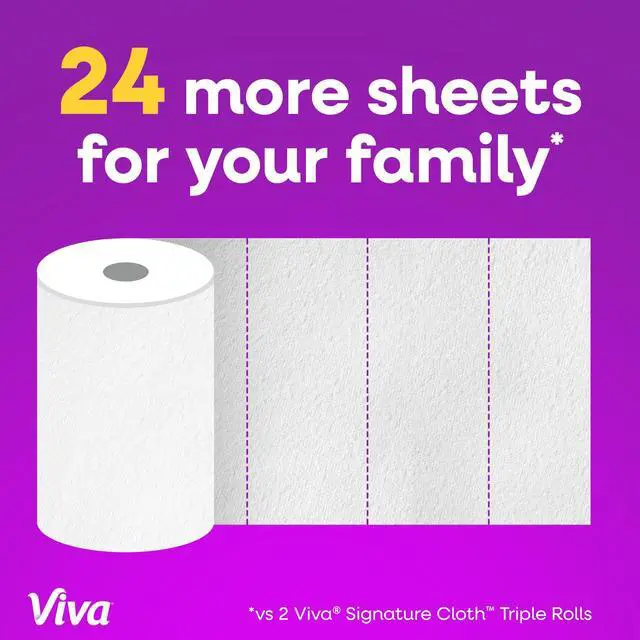 Alt view image 3 of 6 - Viva Signature Cloth Paper Towels, 3 Double Rolls, 86 Sheets per Roll