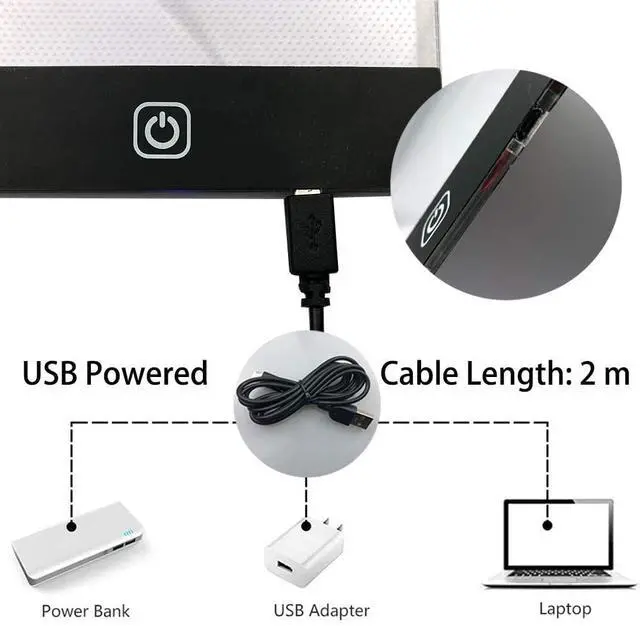 Alt view image 2 of 6 - A4 Light Pad for Diamond Painting, USB Powered Diamond Art Light Board