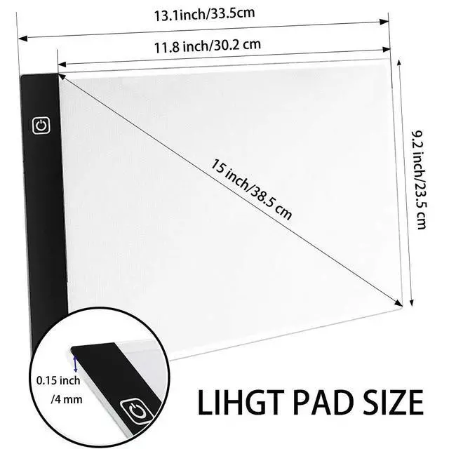 Alt view image 5 of 6 - A4 Light Pad for Diamond Painting, USB Powered Diamond Art Light Board