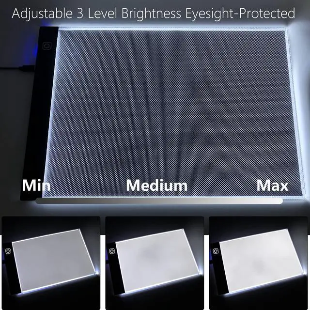 Alt view image 3 of 6 - A4 Light Pad for Diamond Painting, USB Powered Diamond Art Light Board