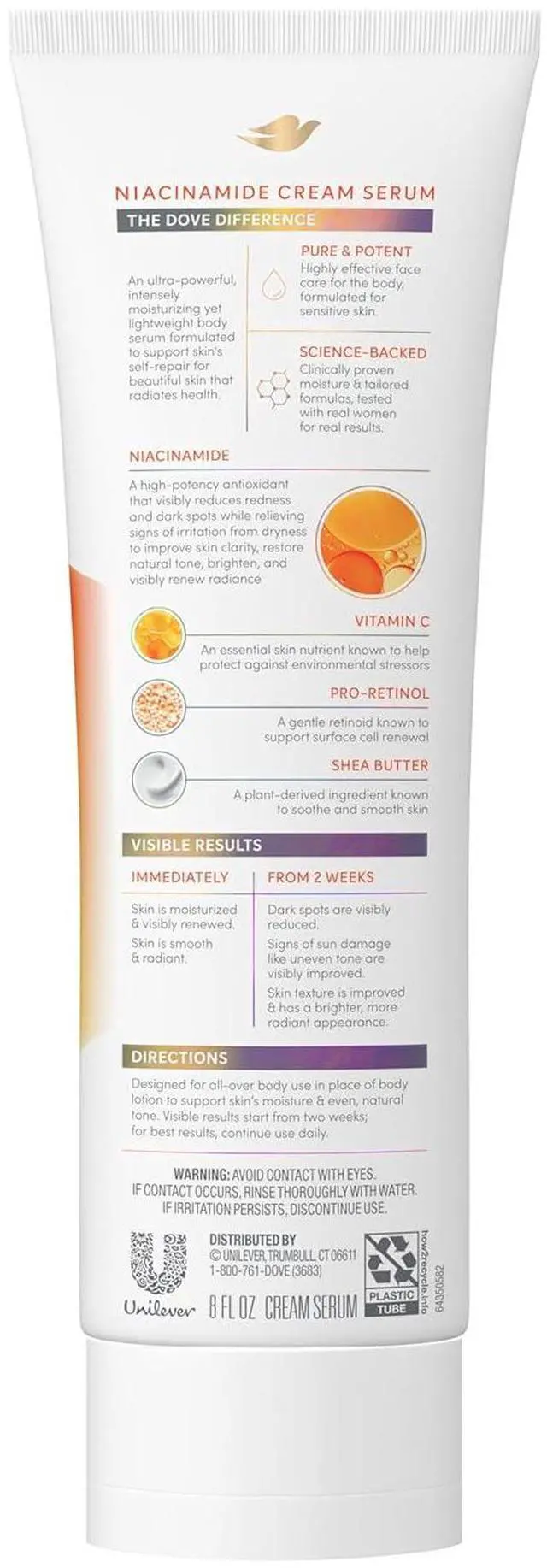 Alt view image 3 of 6 - Dove Body Cream Serum Niacinamide + Even Tone for Dark Spots 8oz